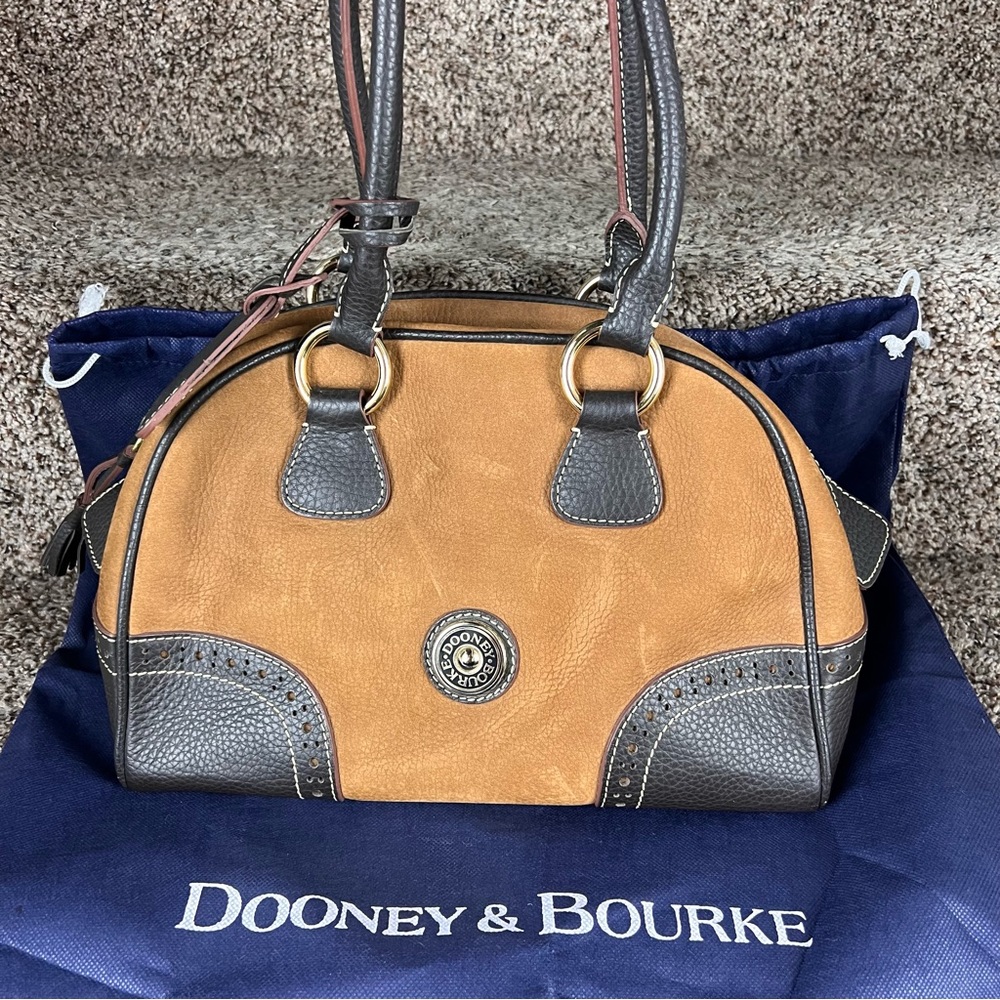 Dooney & Bourke brown leather domed shoulder bag